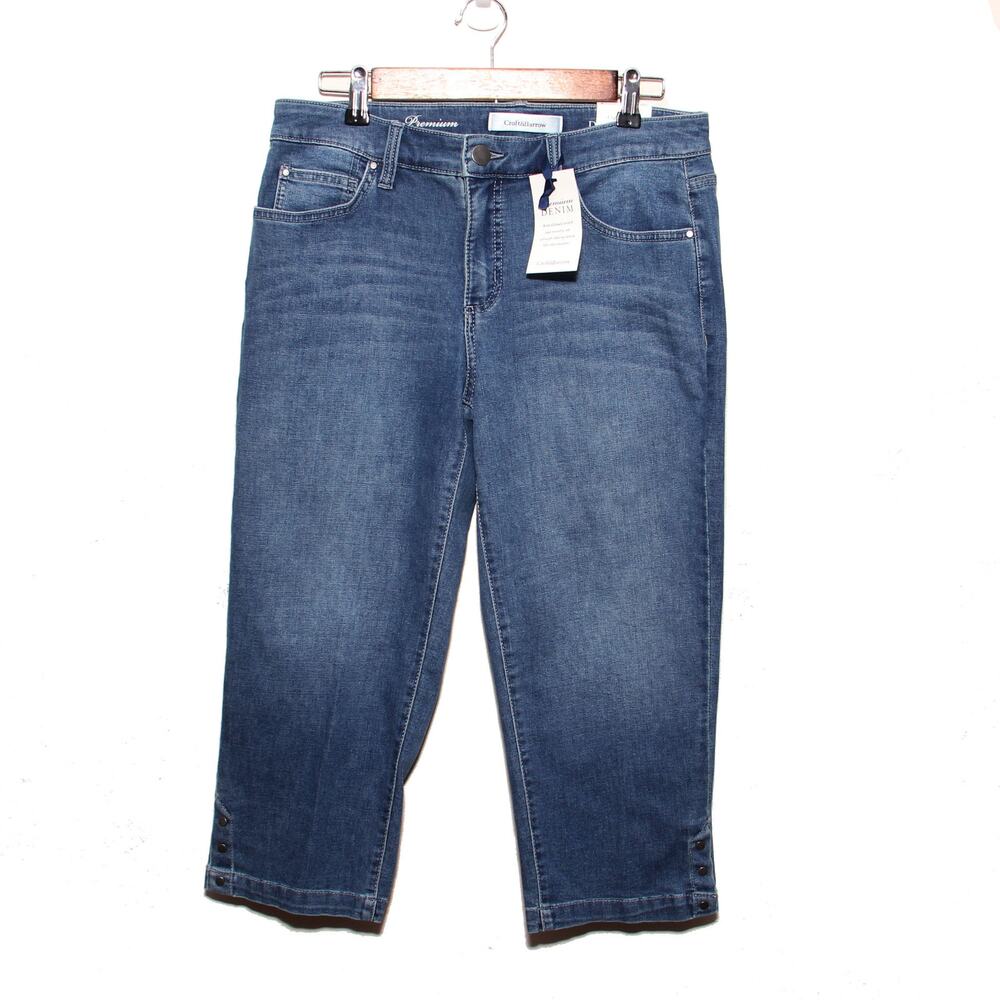 Vintage Croft & Barrow NEW Crop Denim Jeans Size 8 Stretch Mid-Rise